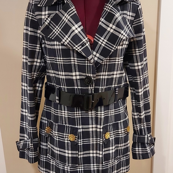 Plaid Trench Coat - Picture 4 of 6